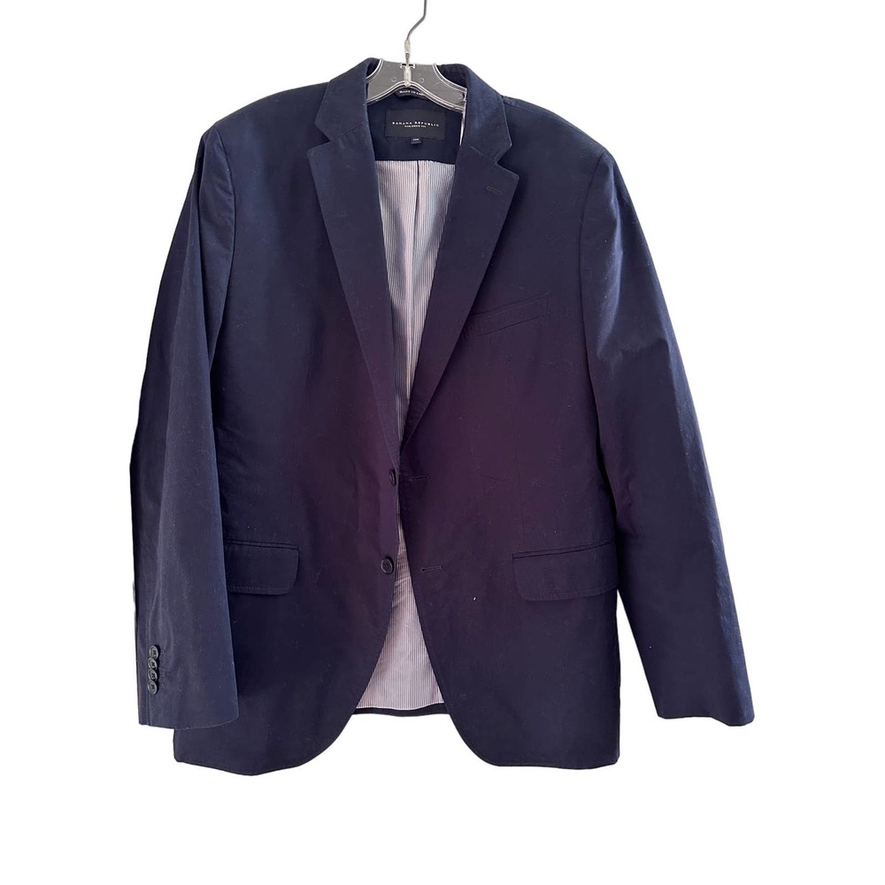 Banana Republic MEN'S Tailored Fit Blazer Long Sleeve Notch Collar Navy Blue 42R